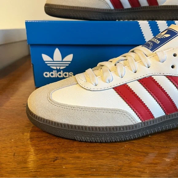 ADIDAS White/Scarlet Samba OG - Picture 2 of 11